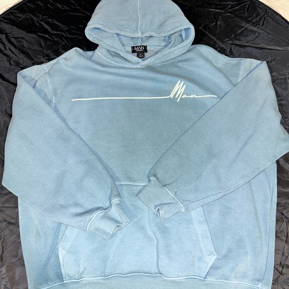Man Signature Blue Hoodie